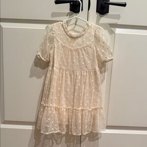 Art Class Cream Polka Dot Kids Casual Dress